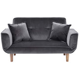 Canapé-lit inclinable en velours gris 2 places pour salon/chambre d'amis/bureau Design moderne 125 x 61 x 70 cm