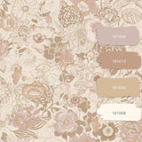 papier peint fleurs vintage beige et vieux rose 0.53 x 10.05 m - ESTAhome
