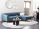 Canapé d'Angle en Velours Bleu Foncé avec Appuis-tête Réglable pour Salon Moderne Beliani