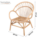 Urban Living SUNNYDAYS Le ROTIN - Fauteuil Indie 69X65XH87CM