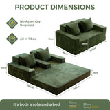 MAXYOYO Canapé-Lit Pliant, Méridienne en Velours Côtelé, Sofa Convertible avec Porte-Gobelet et Coussin, Canapé-Lit de Compression pour Salon, Chambre ou Chambre d'amis