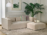 Lisa Design - Canapé Stella en Velours Côtelé - Sofa Beige 3 Places - Salon