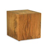 MS FACTORY Bloc de Chêne Massif - Cube en Bois - Rondin de Bois - Bout de Canapé, Colonne de Decoration, Support en Bois, Table Basse Bois, Piédestal pour Fleurs, Table de Chevet - 35 x 35 x 100 cm