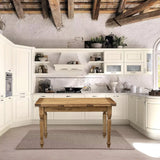 Biscottini Table à Manger Extensible 140x80x80 cm Made in Italy - Table Salle à Manger Extensible en Bois Massif - Table Bois Salle a Manger