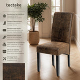 TecTake® Lot de 4 Chaises de Salle à Manger Moderne Chaise Ergonomique Confortable Chaise Design en Cuir synthétique Meuble Salon avec Pieds en Bois pour Salle à Manger, Salon, Coiffeuse, Chambre