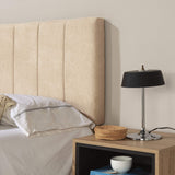 marcKonfort Tête de lit tapissée Creta 160x60cm Couleur Beige, Rembourrée de Mousse, brodé Effet capitonné, 8cm d'épaisseur, Système de Fixation Inclus.