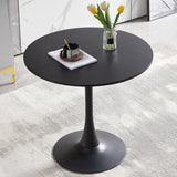 buybyroom Table à Manger Ronde Moderne scandinave - Petite Table Minimaliste pour Cuisine, Salle à Manger et Salon - Noir