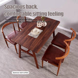 Lot de 4 chaises de salle à manger modernes imperméables en coton et lin avec pieds en métal robuste finition noyer et marron pour salle à manger, salon, chambre à coucher et cuisine