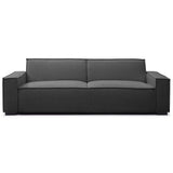 Menzzo Canapé Clic-Clac 3 Places Roger Tissu Bouclette Gris – Convertible Design Moderne 230 cm – Canapé Lit Confortable avec Dossier Rabattable pour Salon & Studio