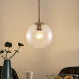 Lindby Suspension en verre Tiruma à intensité variable (Moderne) Bronze Métal e. a. pour Salon & Salle manger (1 lampe,à E27), Luminaire, Lampe plafond, Luminaire Plafonnier,