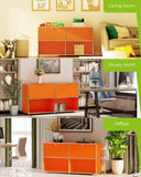 Simplink Buffet en métal avec 2 Portes à Rabat, ameublement Moderne, Parfait pour la Maison, Le Bureau, la Cuisine, Le Couloir, Le Foyer et la Chambre à Coucher (Orange Mat)
