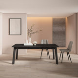 Skraut Home | Table à Manger | Meuble Salle à Manger | 200 | pour 10 Personnes | Pieds en Bois | Style Moderne | Noir