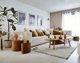 Lisa Design - Canapé Modulable d'angle Droit - Colombine en Velours Côtelé - Sofa Beige 5 Places - Salon