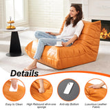 Hobestluk Pouf poire géant en mousse à mémoire de forme pour adultes, salon, chambre à coucher, dortoir, bureau (orange)