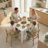 HOMCOM Table à Manger Extensible Rectangle pour 4 à 6 Personnes, Table de Cuisine 80-120 cm, Extension coulissante Facile, Pieds en Acier, pour Petits espaces, Salle à Manger, Salon, Blanc