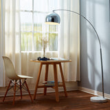 Lampadaire Arquer Arc Lampe De Sol Abat-jour Chrome Marbre Blanc VN-L00010-EU