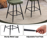 chairus Tabourets de Bar Lot de 2 Tabourets de Comptoir en Cuir PU Chaises et Tabourets de Cuisine avec Cadre en Métal (Vert)