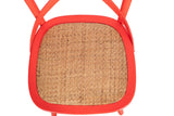 Biscottini Chaise de salle à manger en bois massif Vintage - Chaises de cuisine et salon en rotin Thonet - Chaises intérieures et extérieures rembourrées - Chaise en peluche Rustica Cross