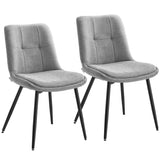 VASAGLE Lot de 2 Chaises Salle à Manger, Chaise de Cuisine Rembourrée, Chenille, Jusqu’à 120 kg, Double Coussin, Pieds en Métal, Moderne, pour Salle à Manger, Cuisine, Gris Tourterelle KDC151G01