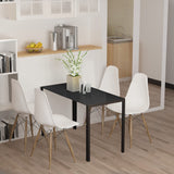 HOMCOM Table à Manger rectangulaire pour 4 Personnes, 120 x 60 x 75 cm, Table de Cuisine avec Plateau en Verre trempé et Pieds en métal, Style Moderne, Noir