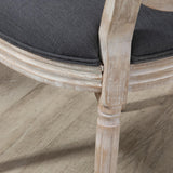 HOMCOM Lot de 4 Chaises de Salle à Manger Style Louis XVI Aspect Lin Gris