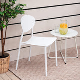 Homestyle4u Lot de 4 chaises de Jardin Blanches, chaises de Cuisine en Plastique, chaises empilables, Chaise de Balcon, Chaise d'extérieur