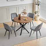 GrandCA HOME Lot de 4 Chaises de Salle à Manger Modernes, Dossier Creux en Velours Côtelé, Rembourrées, pour Salle à Manger, Cuisine, Salon et Chambre (Gris)