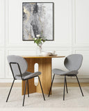 Beliani Lot de 2 Chaises de Salle à Manger Design Rétro sans Accoudoirs en Polyester Noir et Blanc Luana