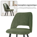 ANVOFONG Chaise de Salle à Manger Lot de 4,Chaise de Cuisine avec Pieds IndéPendants,Chaise Coiffeuse Tapissée en Velours Côtelé,Vert Armée Loungesessel,pour Salle à Manger,Salon,Cuisine,Chambre