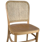 KAYELLES Lot de 2 chaises Design Vintage Bois Massif et rotin Naturel MENO