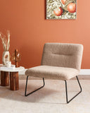 Fauteuil Vintage Classique en Bouclé Structure en Métal Siège Large Beige Cotulla