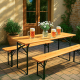 Stagecaptain BBT-117 Hirschgarten Table de Jardin 117 cm - Table de Brasserie Robuste et Courte (117 cm de Long) - Surface laquée - Pliable - Facile à Ranger et à Transporter