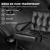 Hellove Fauteuil Salon en Métal, Fauteuil Design Rétro avec Pieds Métalliques Noirs, Chaise Simili Cuir PU avec Accoudoirs et Dossier Confortable Modern pour Salon Chambre, Noir