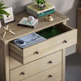 Vida Designs Panama Commode de Chambre en pin ciré Massif à 4 tiroirs, Bois, Naturel