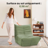 Canapé Lounge pour Petits espaces, canapé Paresseux de Sol avec Mousse à mémoire de Forme, canapé Nuage en suédine, Petit canapé pour Chambre et Salon, Vert