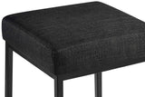CLP Lot de 2 Tabourets De Bar Montréal avec Revêtement en Tissu I Chaise Haute avec Piétement en Métal Repose-Pied I Hauteur D'Assise 80 cm, Couleur:Gris foncé, Couleur du Cadre:Noir