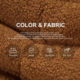 Pouf poire géant pour adultes en mousse à mémoire de forme en fausse fourrure pour le foyer, le salon, la chambre à coucher, le dortoir, le bureau (ours marron et marron)