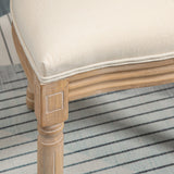 HOMCOM Lot de 2 chaises de Salle à Manger - Chaise de Salon médaillon Style Louis XVI - Bois Massif sculpté, patiné - Dossier cannage - Aspect Lin Crème