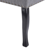 Canapé Banquette 2 Places en Tissu Gris Foncé avec Piétement Noir en Bois et Haut Dossier Capitonné pour Salon ou Couloir Vintage Classique Beliani