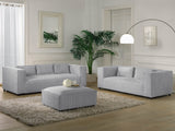 Lisa Design - Canapé Stella en Velours Côtelé - Sofa Gris Clair 3 Places - Salon