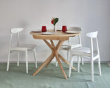 Ragaba Ronde Extensible Table à Manger 90cm Bois Jubi Frêne