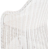 Fauteuil de salle à manger en rotin avec accoudoirs, blanc