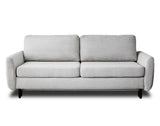 Lisa Design - Canapé Convertible avec Coffre Dan en Velours Côtelé - Canapé Lit - Sofa Gris Clair 3 Places - Salon
