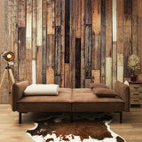 AltoBuy Flip - Canapé Convertible Bois d'Eucalyptus Tissu Marron