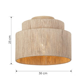 Trio Leuchten Plafonnier SMILLA 666800136, métal beige, abat-jour jute naturel, excl. 1x E27