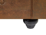 Vente-unique - Fauteuil Chesterfield en Microfibre Aspect Cuir Vieilli