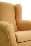 Sueños ZZZ Carla Fauteuil à oreilles tapissé en tissu anti-taches Couleur moutarde 104 x 77 x 75 cm Idéal pour lire, regarder la télévision ou allaiter
