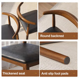 Lsoiup Chaises de Salle à Manger avec Dossier incurvé, Chaise rembourrée rétro en Simili Cuir avec siège rembourré, Pieds en Bois courbé de Noyer, chaises d'appoint pour Cuisine, Noir