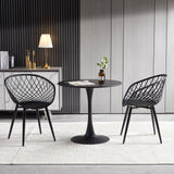 buybyroom Table à Manger Ronde Moderne scandinave - Petite Table Minimaliste pour Cuisine, Salle à Manger et Salon - Noir