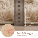 BEIMO Tapis de Salon Shaggy Tapis Chambre Moderne à Poils Longs et Moelleux, Grand Doux Tapis de Sol Pelucheux Dessous Antidérapant, Beige Sable, 160x230cm